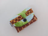 Mini porte-carte / Girafe / tissu coton et nylon